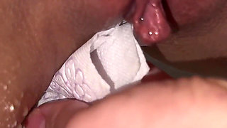 Pissing Collection! Various Panties, Dirty Pads! Watch How I Wipe My Pussy with Toilet Paper!