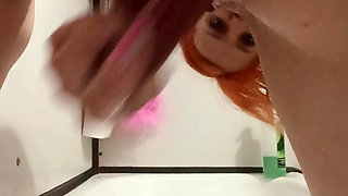 Dildo in Asshole in Shower