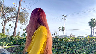 Italian Long Hair MILF Artemisia Love Smoking a Cigarette Outdoor