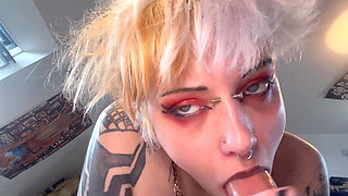 Black Lipstick Fetish - Goth Girl Makes Her BF a Dirty BJ Video