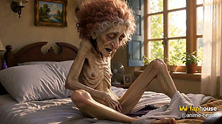 Very Old Widow Masturbates Her Wrinkled Pussy Alone and Craves a Huge Cock