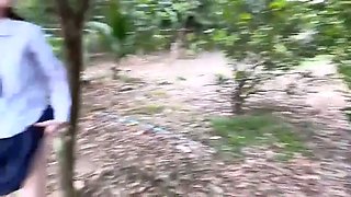 Student fucks rider outside in public