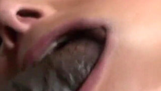 Horny big ass brunette loves a warm load on her face from his BBC