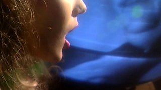 Sexy brunette babe with big cock jerking in solo