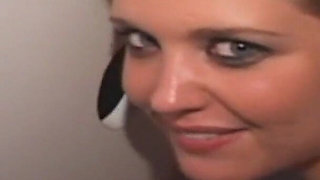 Chubby Blondie Cutie Bitch Sucks on Dicks Gloryhole Babe!