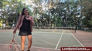 Rafaelas Outdoor Strip Tennis Showdown with Igor