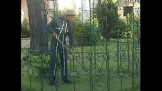 Blonde Double Penetration Retro: 2 in 1 Anal Threesome Outdoor