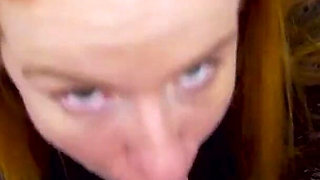 Redhead teen Kierra Wilde ardently POV deepthroat blowjob and cum swallow