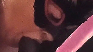 Pretty Little Mouth Gagging on Cock Stuck to the Headboard Pop Pop Pop