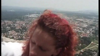 Showoff fuckers banging each other and giving blowjobs on the road