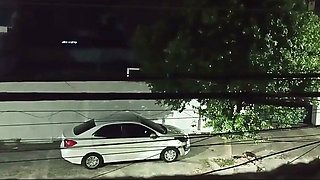 Fucks with Lover in the Car in Front of the House and Comes Back Full of Cum Smiling