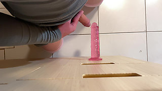 Fucking my ass with my pink dildo till gape