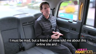Chick faux cab - he finger blasts me over my taxi outdoors