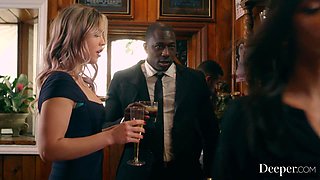 Delicious beauties take turns to tame BBC while cuckold white dude watches