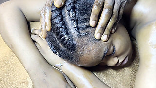 Hair Fetish for Ebony Teen Receiving Cum