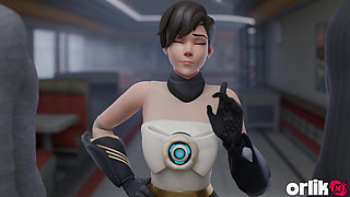 Tracer Got Bored with Guys - Tight Hole Double Penetration 3D Overwatch Animation