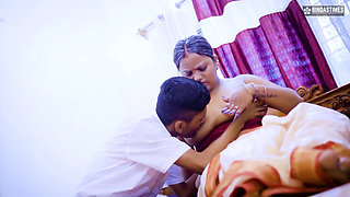 Desi Indian Horny Grandson Fucks Grandma Hard and Ejaculates in Her Mouth