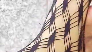 Tattooed MILF Teases Toy with Nylon Feet