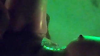 He Squirts Into Her Pussy Hole in the Pool