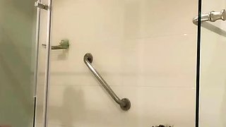 Busty curly brunette with big boobs fucks on couch