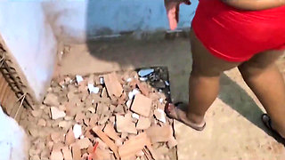 Bricklayer Has Sex with a Chubby Woman at an Abandoned Construction Site.