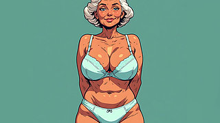 Sexy Curvy Matures Bra and Panty Art