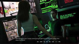 In Security 5 Luna Got Her as Spanked by Gary and Blowjob to Darius