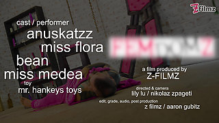 Latex Femdom Piss & Spit Humiliation with Miss Medea, Miss Yazmin, Anuskatzz - Femdom Piss Party
