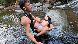 FINAL PART fucking in the river.. SEX IN PUBLIC a madness lets her face be filled with cum