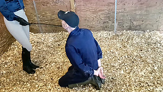 Sadistic Stables Sack Smashing Extreme Ballbusting and Cropping Punishment