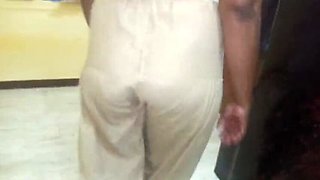Indian Housewife Pushpa Valli Walks Alone at Home Showing Her Big Cute Ass