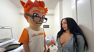 Big Tits Brunette Katerina Karsons Tight Pants Shrink for Intense Facial Pounding and Sticky