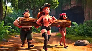 Sensual Pirate Adventure: Building the Tropical Hideout – Big Ass Brunette Gets Doggy Style Rewards