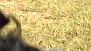 Brunette Babe Fingers Blonde in Steamy Outdoor Threesome