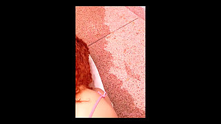 I Move This Slut's Bikini Aside to Fuck Her Ass in the Pool