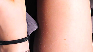 Naughty Students Risky Handjob Under the Desk During Class