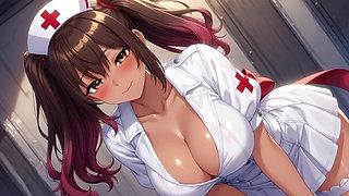 Animated scene in stylized clinical environment