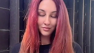 Smoking Outdoor Along Hair Fetish and Boobs Flash