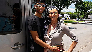 Skinny Headscarf Granny Gets Her Ass Destroyed