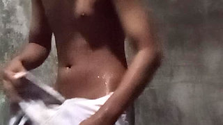 In the bathroom I was naked and took a shower