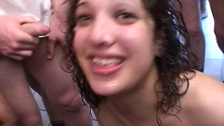 Leilas Casting Audition Sparks Bukkake Gangbang Cum Shower