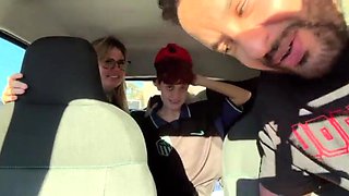 I found a window cleaner at the traffic light! And I called her over to be a pornography actor and have super-steamy orgy in our camper in the middle of the street. I made her all humid and she wiped our whole truck seat.