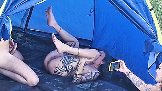 Three way, english subs, naked women