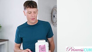 Princess Cum featuring Rion King and Aria Valencia's blowjob trailer