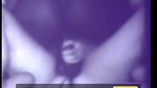 Vintage 3some with horny black & white milf and strapon dildo (No audio but music)