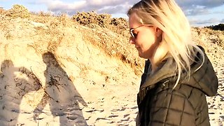 Blonde teen nudist Virginie at beach