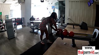 Amateur Thai teen Noom feeding her pussy