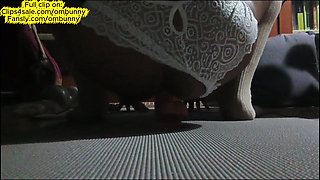 Chocolate Ass in White Lace Worshipping BWC Dildo