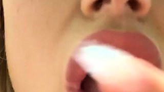 Cute amateur brunette naughty in solo jerking show on camera