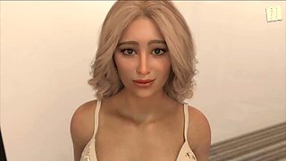 Big natural boobs in a steamy visual novel game